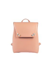 BEIGE LEATHER MINI BACKPACK