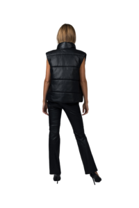 soft lambskin leather flare trousers