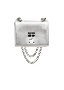 SILVER LAMBSKIN LEATHER BAG