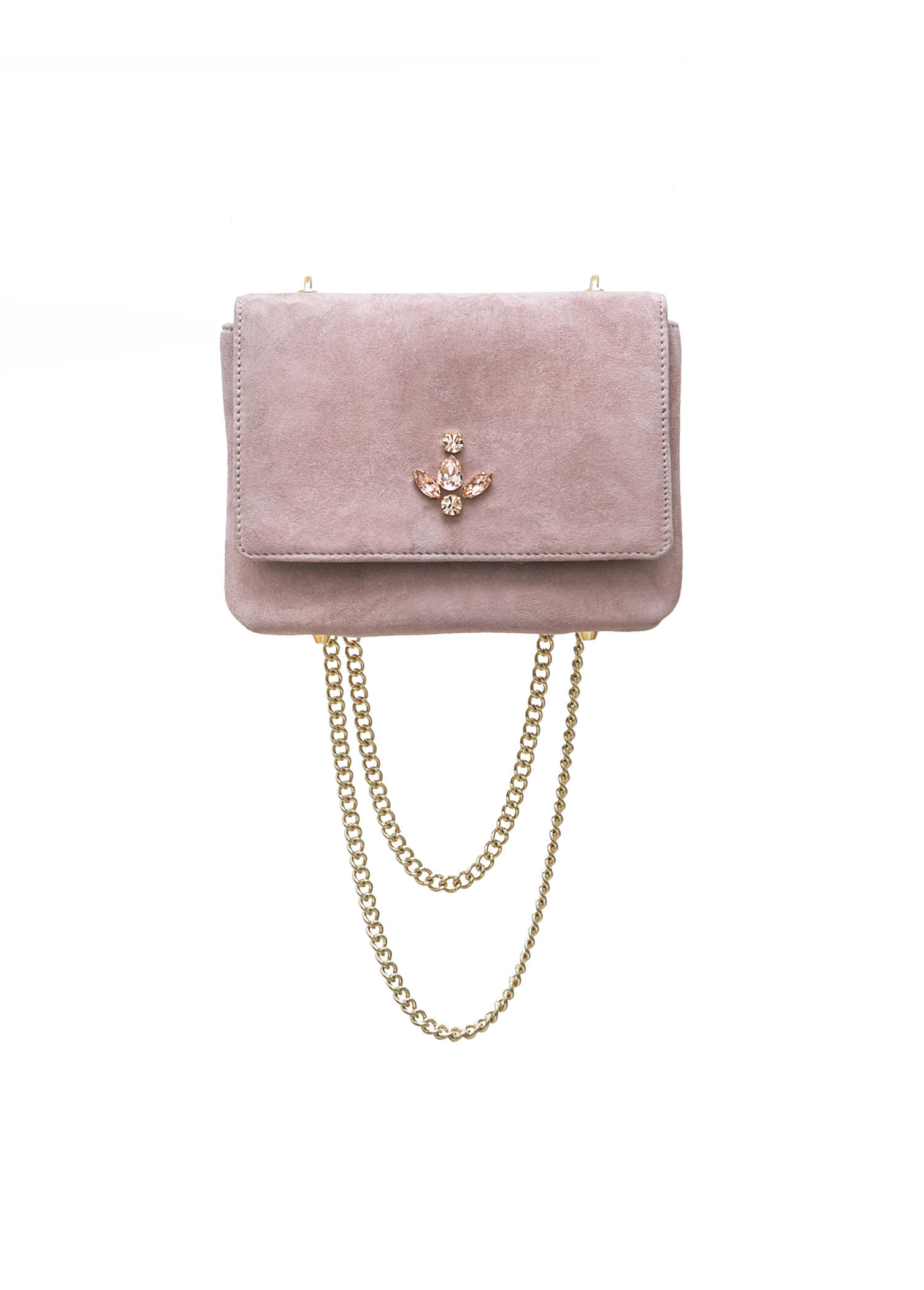 BEIGE PINK SUEDE MINI BAG: 189€ | ANNA KRUZ | Baltic leather bag designer