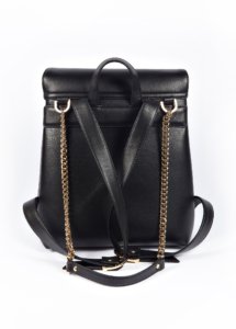 BLACK LEATHER SHOULDER STRAP BACKPACK - Image 2