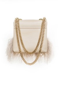 BEIGE LAMA FUR AND CRYSTAL BAG - Image 2