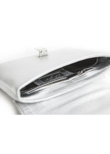 SILVER LAMBSKIN LEATHER BAG - Image 3