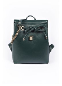GREEN LEATHER SHOULDER STRAP BACKPACK - Image 2