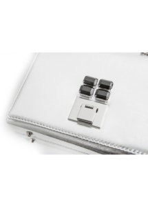 SILVER LAMBSKIN LEATHER BAG - Image 4