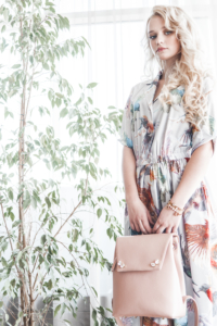 BEIGE LEATHER MINI BACKPACK - Image 4