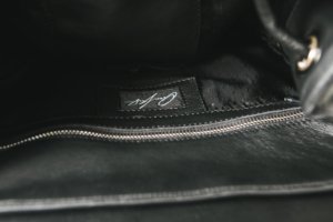 BLACK LEATHER SHOULDER STRAP BACKPACK - Image 5