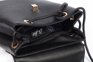 BLACK LEATHER SHOULDER STRAP BACKPACK MINI - Image 5