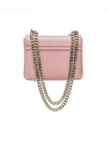 PINK LEATHER AND CRYSTAL FLOWER BAG - Image 2