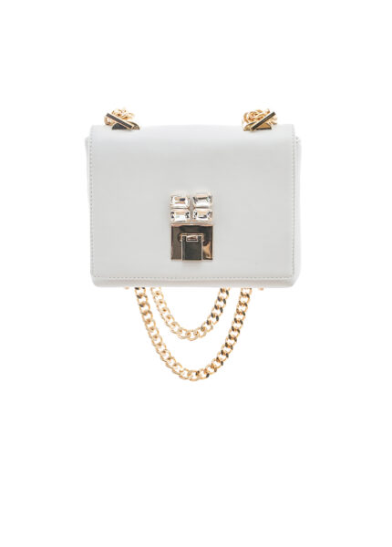 WHITE LAMBSKIN LEATHER BAG: 239€