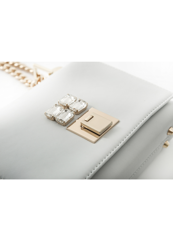 WHITE LAMBSKIN LEATHER BAG - Image 4