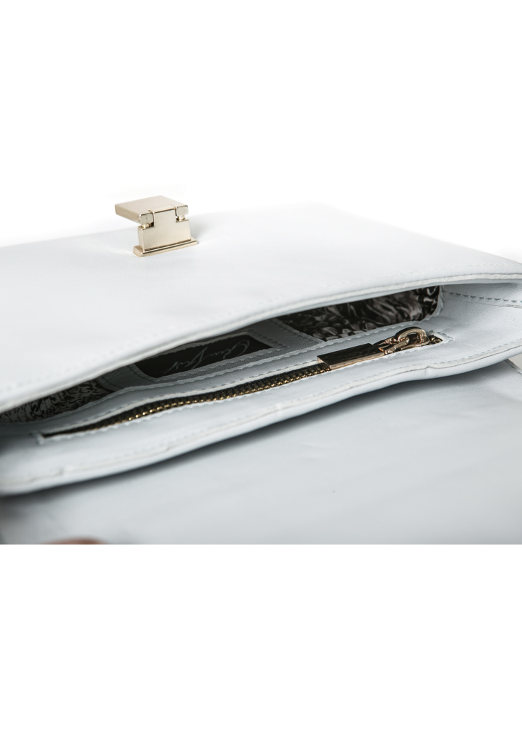 WHITE LAMBSKIN LEATHER BAG - Image 3