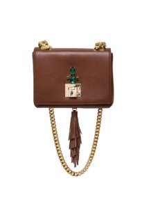 BROWN LEATHER TASSEL BAG