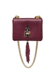 BURGUNDY LEATHER TASSEL BAG
