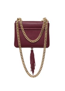 BURGUNDY LEATHER TASSEL BAG - Image 2