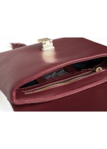 BURGUNDY LEATHER TASSEL BAG - Image 3