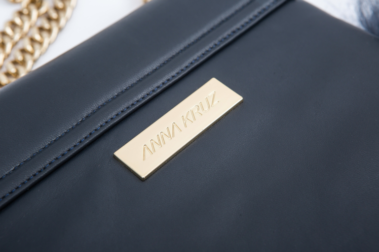 NAVY LAMA FUR AND CRYSTAL BAG - Image 6