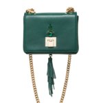 GREEN LEATHER TASSEL BAG
