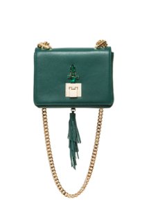 GREEN LEATHER TASSEL BAG