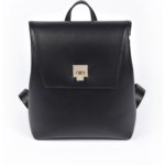 BLACK LEATHER SHOULDER STRAP BACKPACK