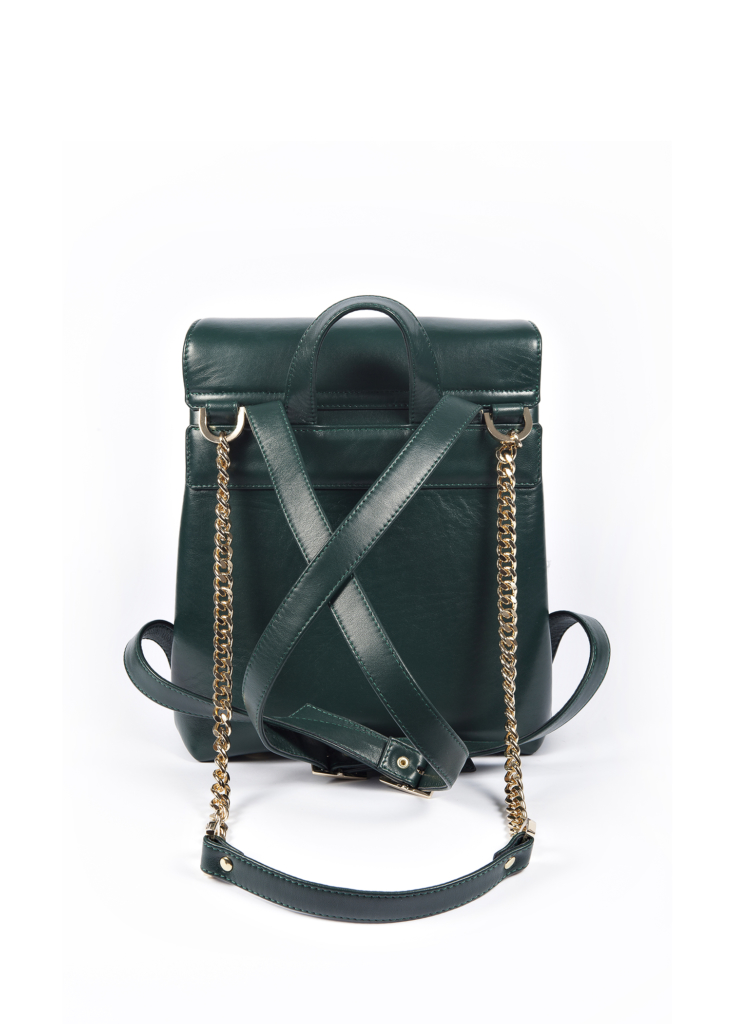 GREEN LEATHER SHOULDER STRAP BACKPACK MINI - Image 3