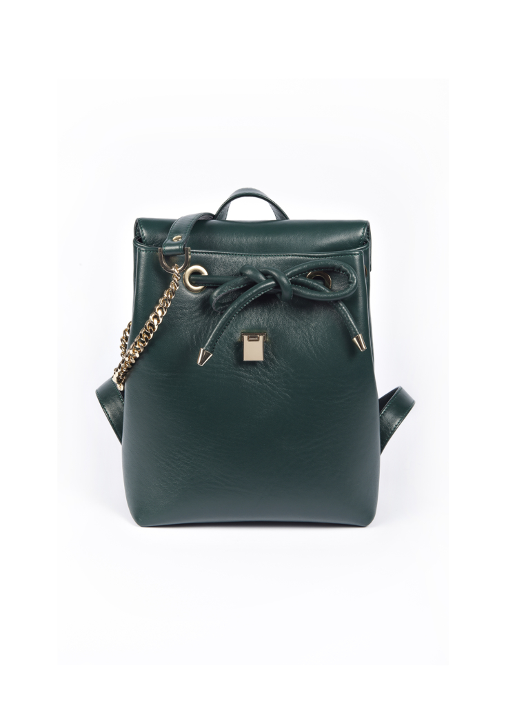 GREEN LEATHER SHOULDER STRAP BACKPACK MINI - Image 4