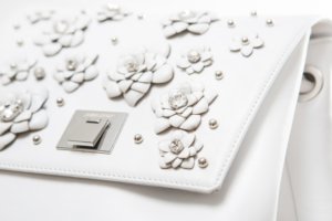 WHITE LEATHER AND CRYSTAL FLOWER BACKPACK MINI - Image 5