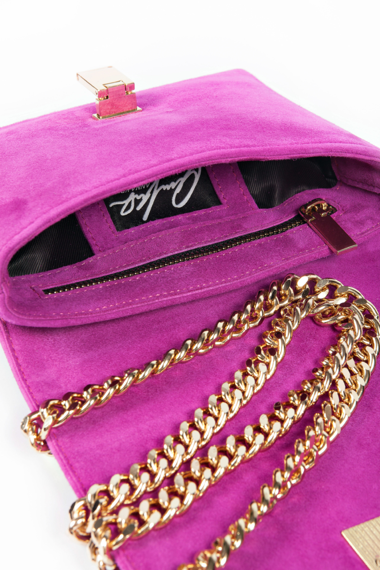 PURPLE LAMBSKIN LEATHER BAG - Image 3