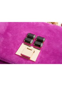 PURPLE LAMBSKIN LEATHER BAG - Image 4