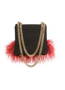 RED SUEDE AND LAMA FUR BAG - Image 2