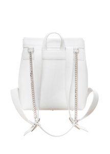 WHITE LEATHER AND CRYSTAL FLOWER BACKPACK - Image 2