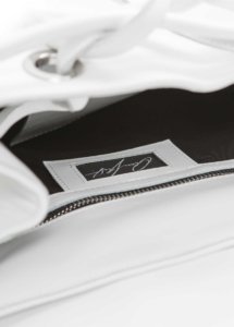 WHITE LEATHER AND CRYSTAL FLOWER BACKPACK - Image 4