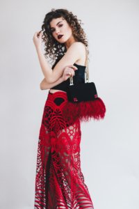 RED SUEDE AND LAMA FUR BAG - Image 5