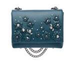 GREEN LEATHER AND FLOWER BAG LARGE