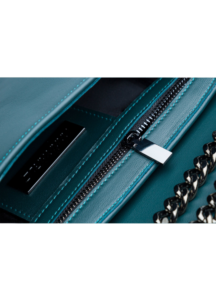 GREEN LEATHER AND FLOWER BAG LARGE - Image 4