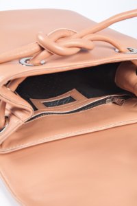 BEIGE LEATHER MINI BACKPACK - Image 3