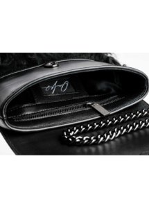 BLACK LAMA FUR AND CRYSTAL BAG - Image 3