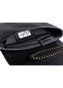 BLACK LEATHER AND FLOWER BAG LARGE - Image 4