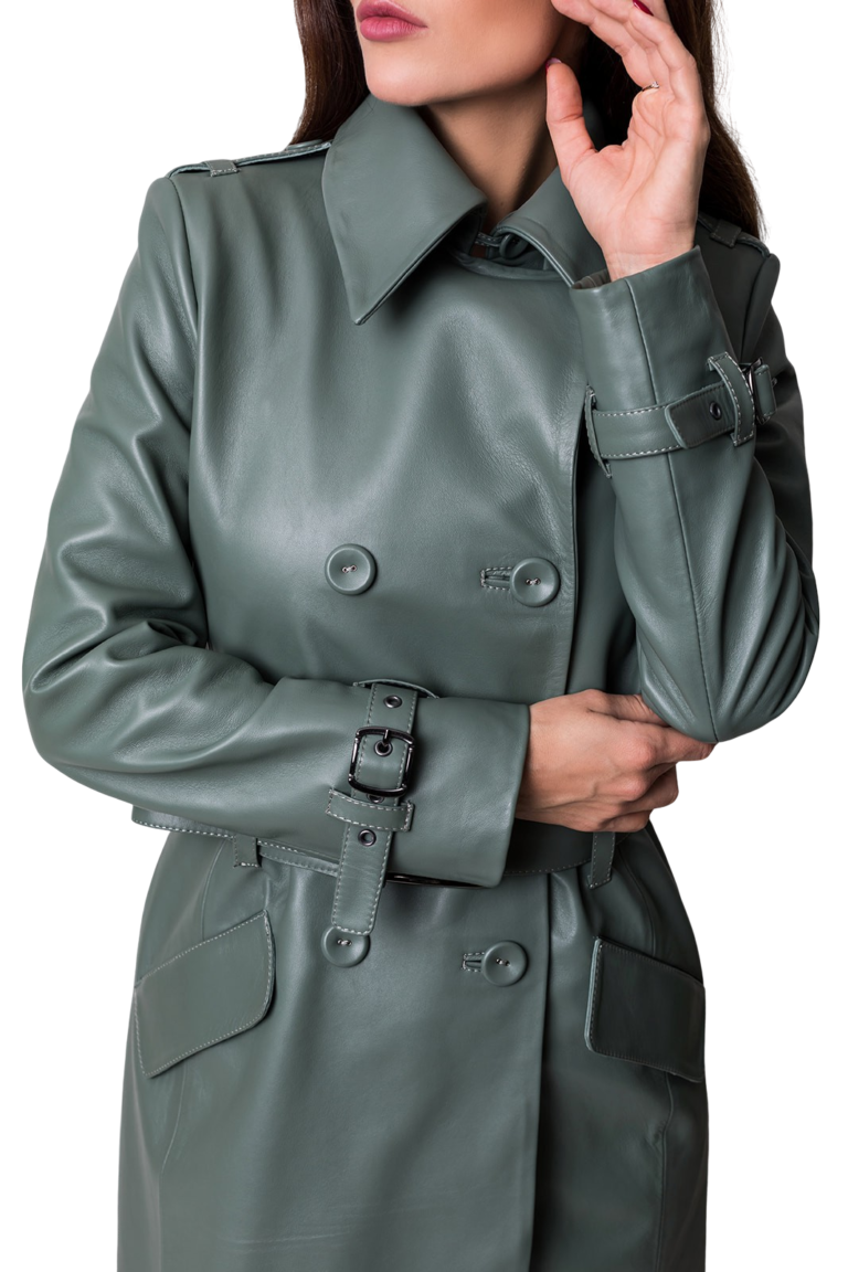 LEATHER TRENCH COAT - Image 3