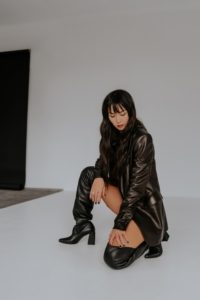 classic leather blazer