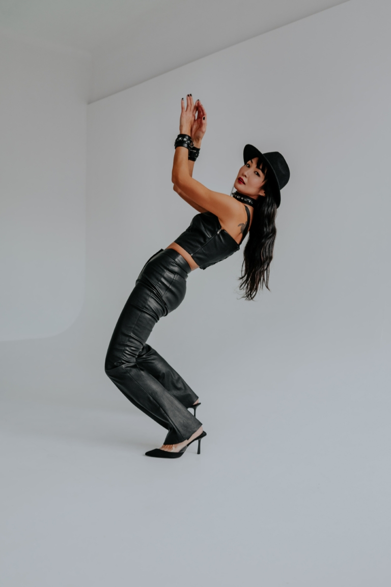 tie me leather crop top