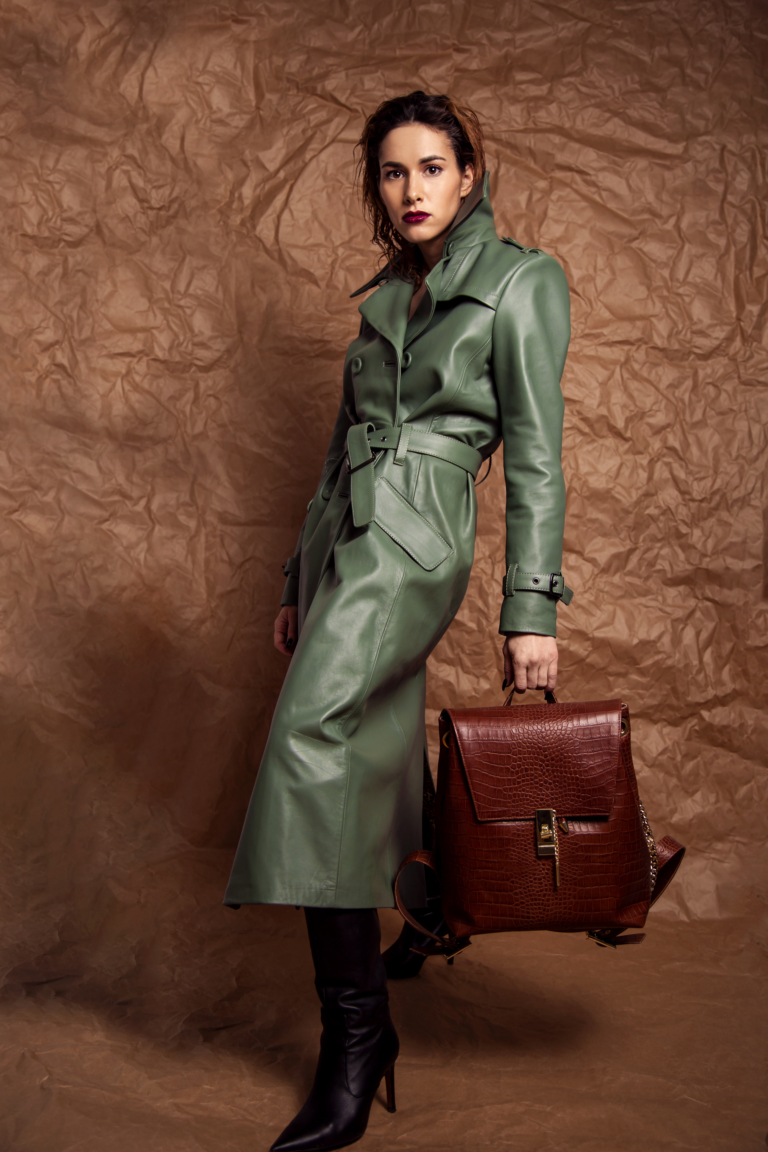 BROWN CROCODILE LEATHER LAPTOP BACKPACK - Image 5