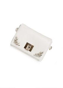 MULTI PURPOSE WHITE LAMBSKIN 3in1 BELT BAG with SWAROVSKI