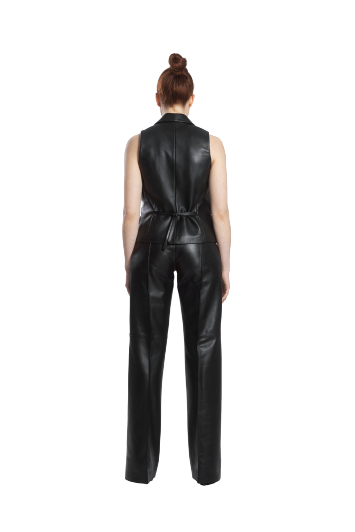 STRAIGHT LEG LEATHER PANTS - Image 2