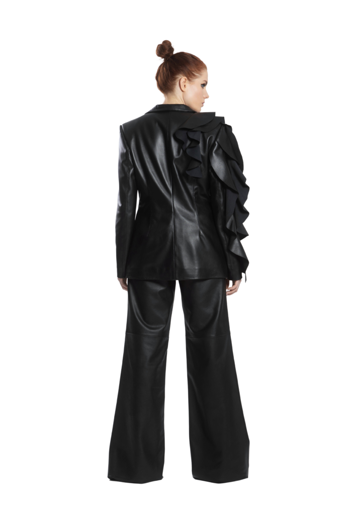 LEATHER BLAZER WITH FLOUNCES - Image 2