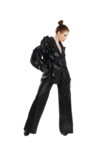 EXTRA WIDE LEG LEATHER PANTS