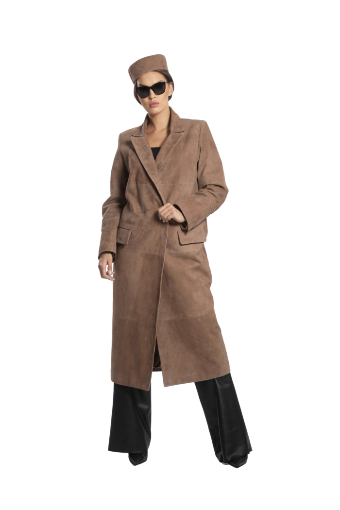 TAUPE SUEDE COAT - Image 1