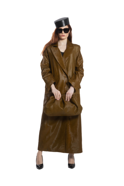 PONY FUR LEATHER COAT