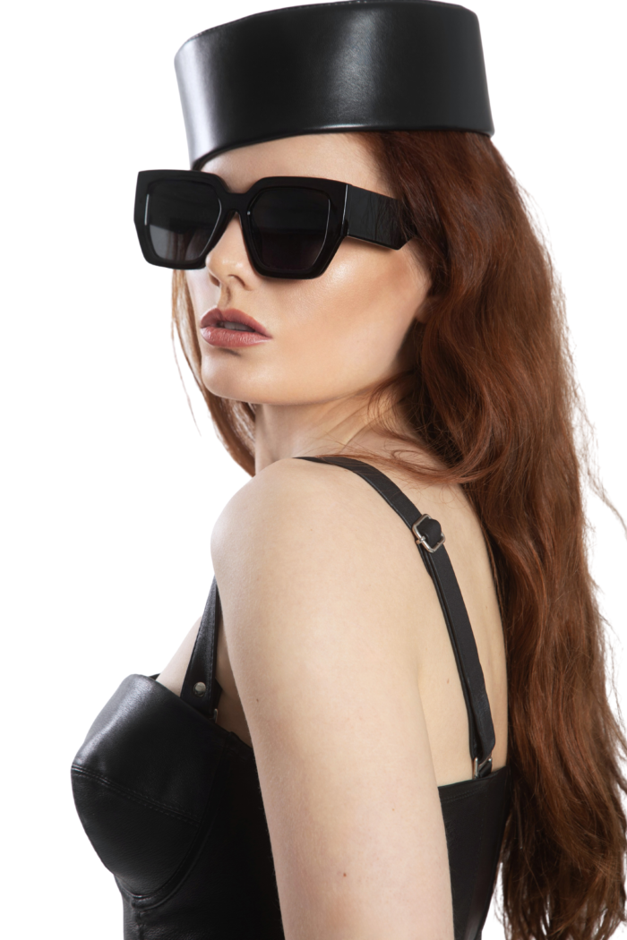 BLACK LEATHER HAT - Image 1