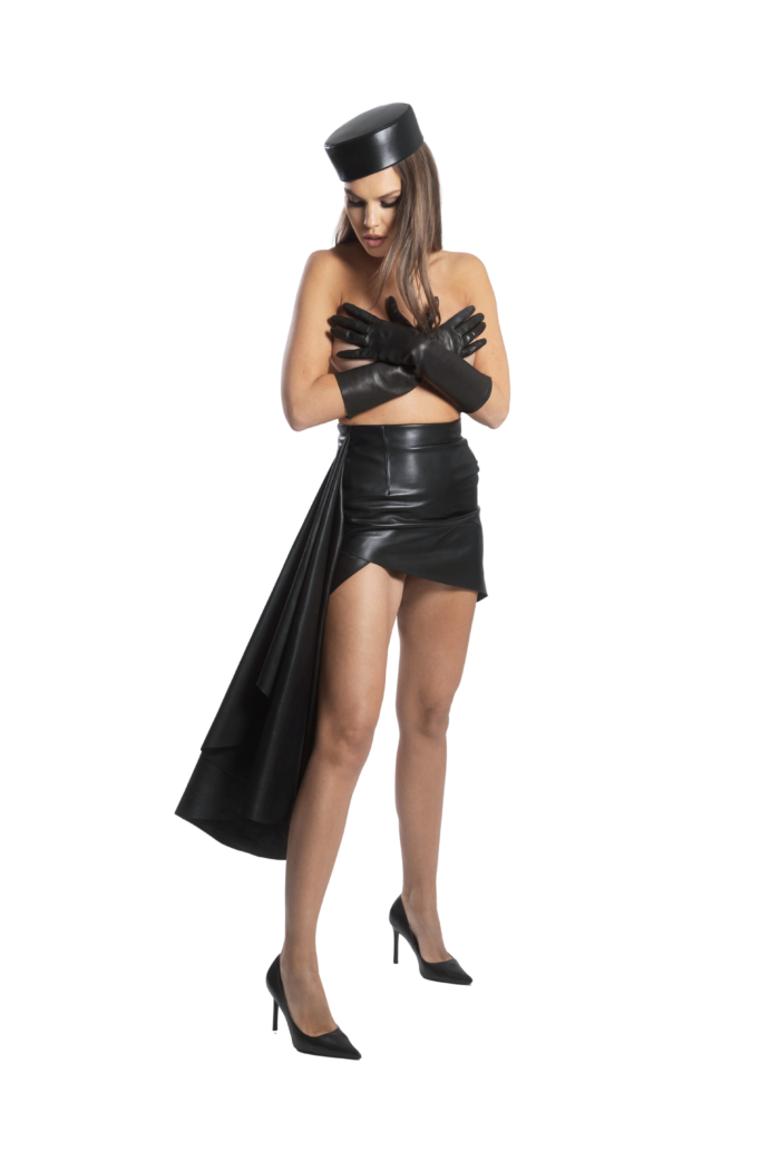 LEATHER SKIRT WITH RUFFLE - Image 2